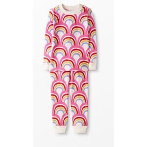Hannah Andersson Hello Rainbow Long John Pajamas Set Pink Girls Size 10 / 140
